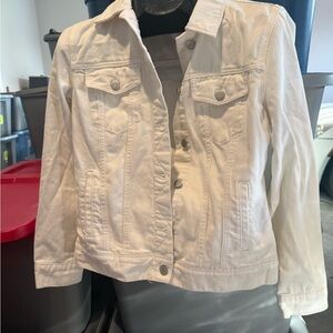 Women's White Denim Jacket - Classic Button Front p12